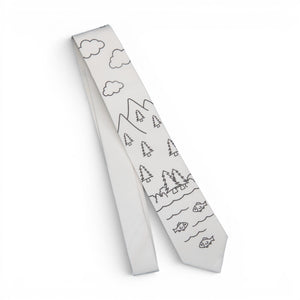 Mountain Scene Men's Coloring Tie