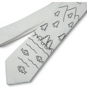 Mountain Scene Men's Coloring Tie