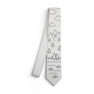 Mountain Scene Men's Coloring Tie