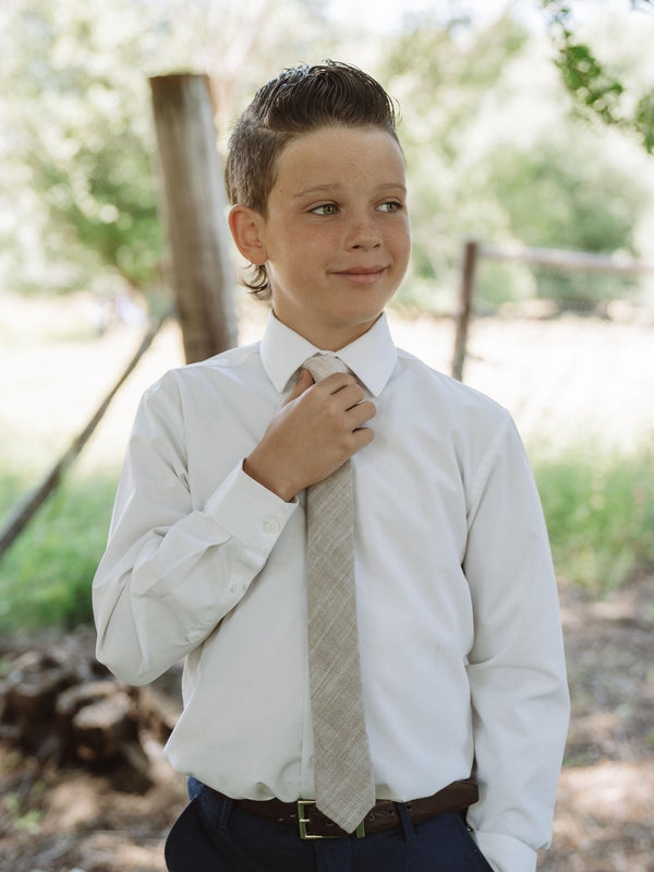 Parchment Tweed Boys Tie