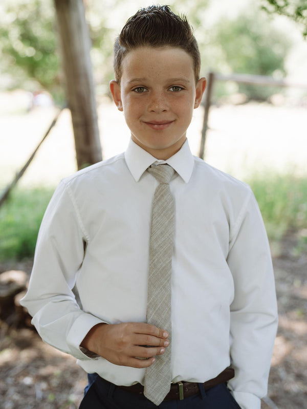 Parchment Tweed Boys Tie