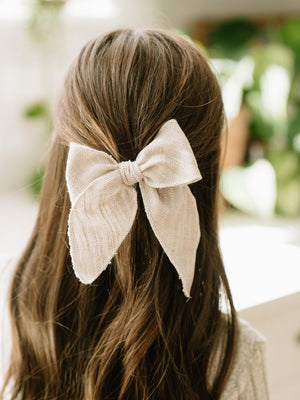 Parchment Tweed Darling Hair Bow Darling Hair Bow 4"x5"