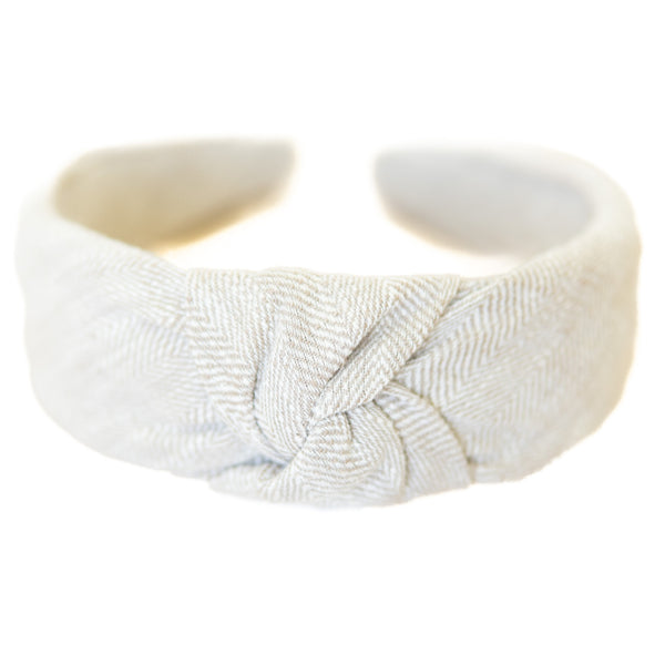 Parchment Tweed Knotted Headband Headband 1.5" Thick