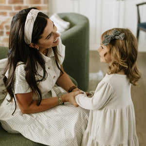 Parchment Tweed Knotted Headband Headband 1.5" Thick