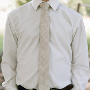 Parchment Tweed Men's Tie Mens Modern - 2.5" wide x 58" long