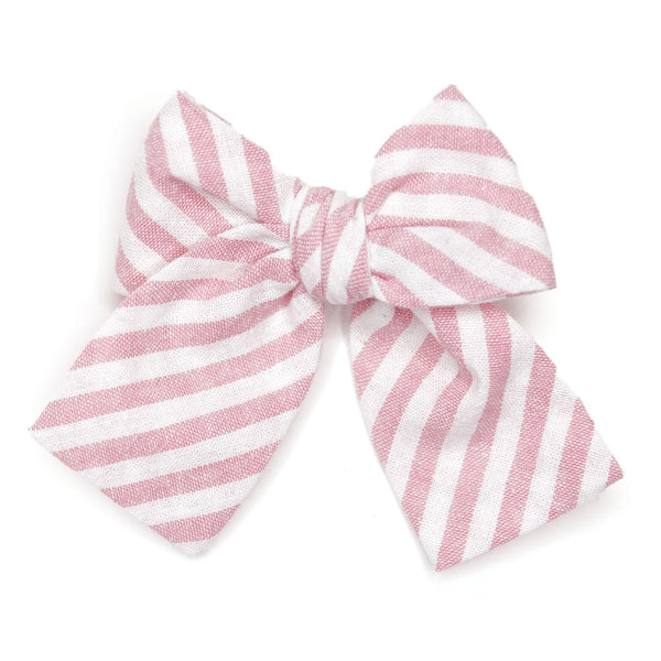 Peony Stripe Petite Hair Bow for Girls