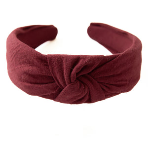 Plum Knotted Headband Headband 1.5" Thick