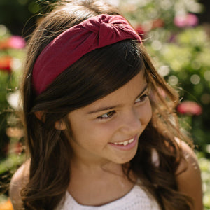 Plum Knotted Headband Headband 1.5" Thick