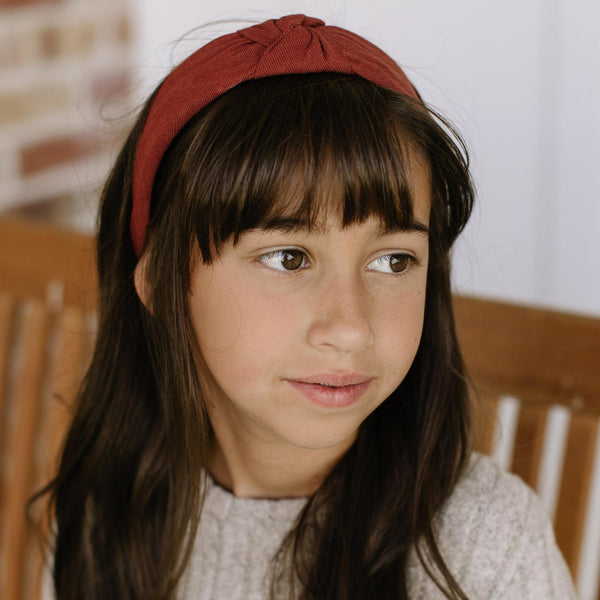 Plum Knotted Headband Headband 1.5" Thick