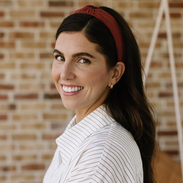 Plum Knotted Headband Headband 1.5" Thick