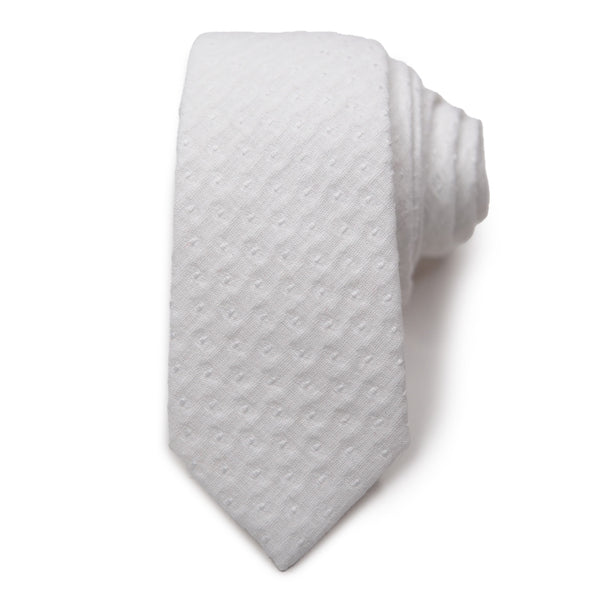 Quilted White Men's Tie
