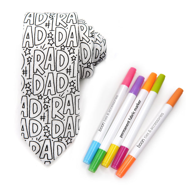 Rad Dad Coloring Tie + Marker Set