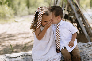 Russet Stripe Lady Hair Bow