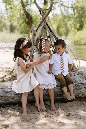 Russet Stripe Lady Hair Bow