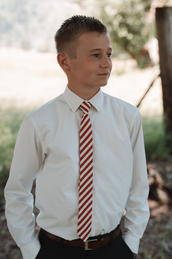 Scarlet Stripe Boys Tie