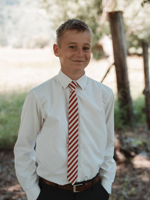Scarlet Stripe Boys Tie