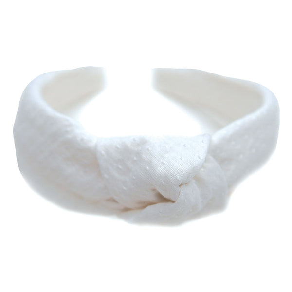Quilted White - Women's Knotted Headband