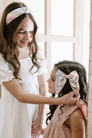 Springtime Plaid Knotted Headband