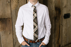 Spruce Plaid - Youth Tie Youth 2" x 48"