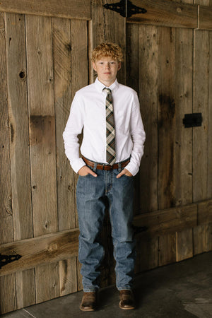 Spruce Plaid - Youth Tie Youth 2" x 48"