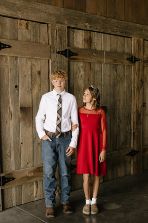 Spruce Plaid - Youth Tie Youth 2" x 48"