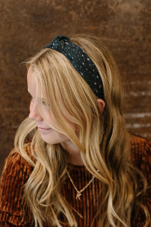Starry Night - Knotted Headband Headband 1.5" Thick