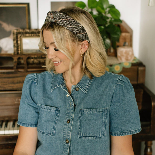 Winston Tweed Knotted Headband Headband 1.5" Thick