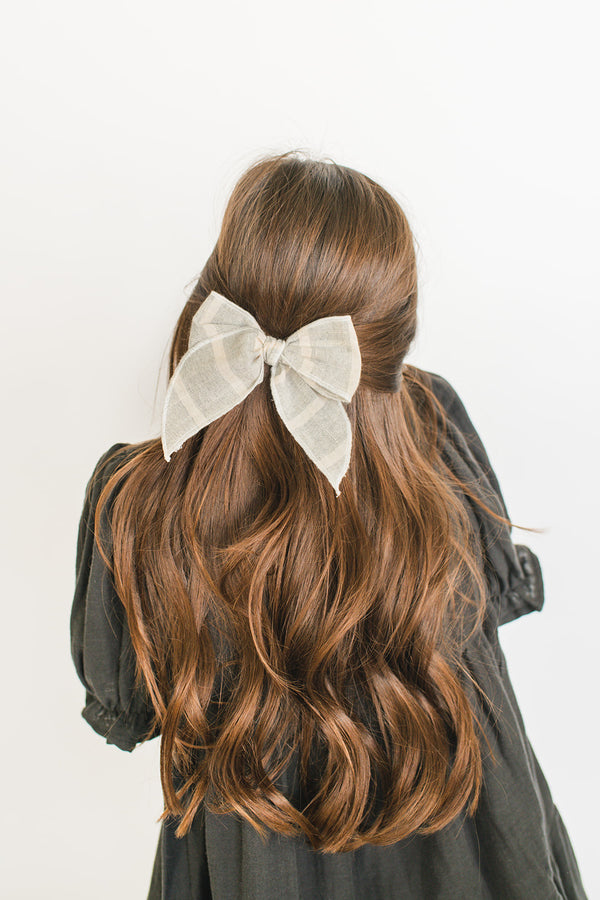 Cloudy Stripe Hair Bow for Girls - Large